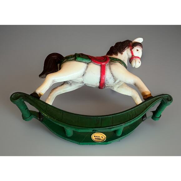 Rocking Horse Pony Christmas Decoration Tree Ornament Holiday Figurine Figure - Picture 2 of 3